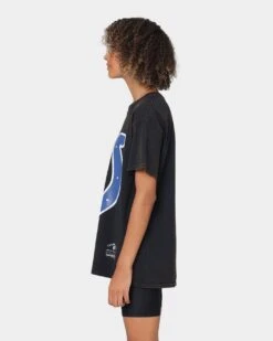 Mitchell & Ness Indianapolis Colts Oversized Logo Short Sleeve Vintage T-Shirt Vintage Black -Culture Kings Shop 02028872 YV009 womens 0060
