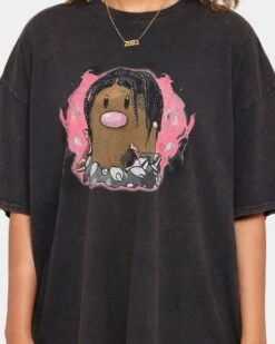 Goat Crew Flame Player Card Vintage T-Shirt Black Wash -Culture Kings Shop 02029552 YB295 womens 0040