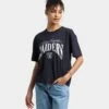 Majestic Athletic Women's Las Vegas Raiders Vintage NFL Logo T-Shirt Faded Black -Culture Kings Shop 02031774 YB554 womens 0010