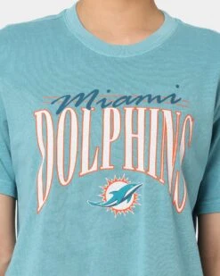 Majestic Athletic Women's Miami Dolphins Vintage NFL Logo T-Shirt Tonic Turquoise -Culture Kings Shop 02031775 YT083 womens 0030