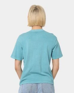 Majestic Athletic Women's Miami Dolphins Vintage NFL Logo T-Shirt Tonic Turquoise -Culture Kings Shop 02031775 YT083 womens 0040