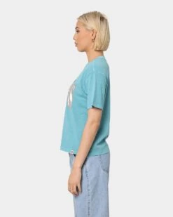 Majestic Athletic Women's Miami Dolphins Vintage NFL Logo T-Shirt Tonic Turquoise -Culture Kings Shop 02031775 YT083 womens 0060