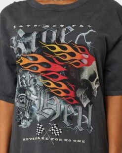 Rats Get Fat Ride Like Hell Vintage T-Shirt Black Dye -Culture Kings Shop 02032269 YB929 womens 0030