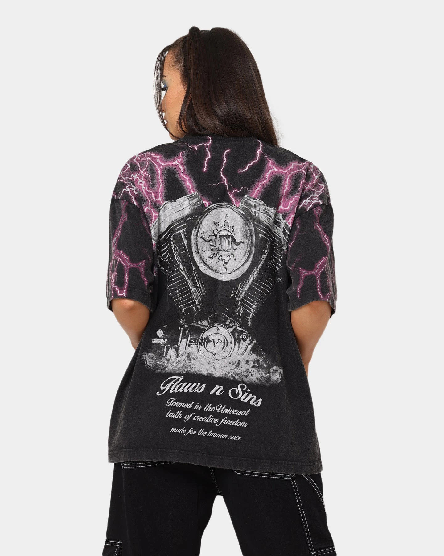 Loiter Lightning Motor Vintage T-Shirt Vintage Black 11 Loiter Lightning Motor Vintage T-Shirt Vintage Black - Image 9