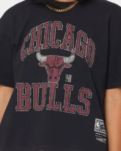 Mitchell & Ness Women's Chicago Bulls Vintage Ivy Arch T-Shirt Washed Black -Culture Kings Shop 02033793 YW607 womens 0030