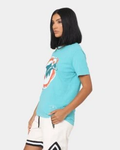 Mitchell & Ness Women's Miami Dolphins Vintage NFL Big Logo T-Shirt Faded Aqua -Culture Kings Shop 02033797 YF435 womens 0060