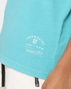 Mitchell & Ness Women's Miami Dolphins Vintage NFL Big Logo T-Shirt Faded Aqua -Culture Kings Shop 02033797 YF435 womens 0070