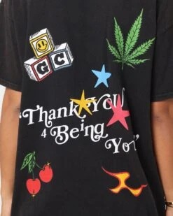 Goat Crew Thank You Vintage T-Shirt Black Wash -Culture Kings Shop 02033828 YB295 womens 0040