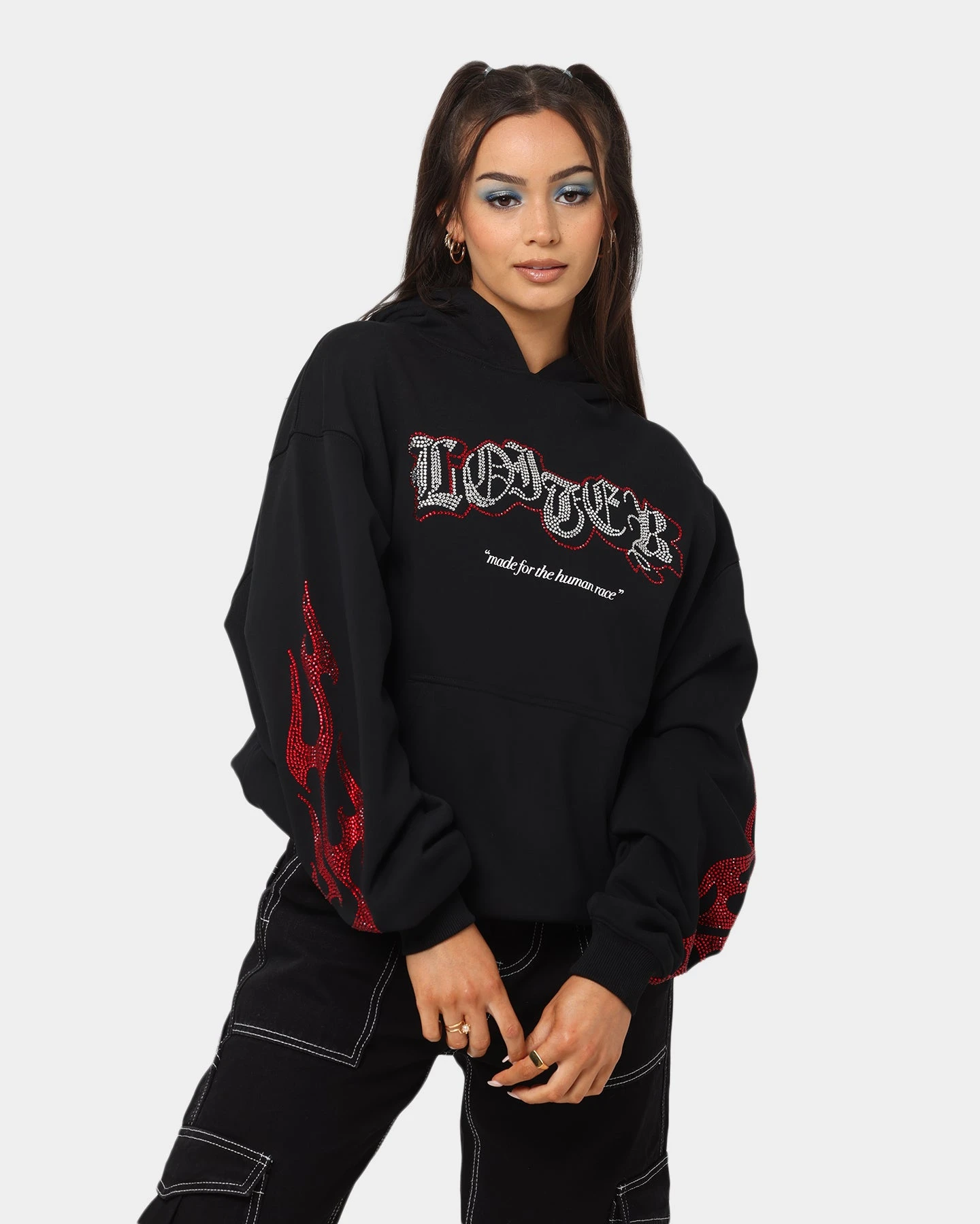 Loiter Cosmic Rhinestone Hoodie Black 4 Loiter Cosmic Rhinestone Hoodie Black - Image 2