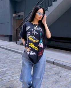 Goat Crew All Over Manga Vintage T-Shirt Black Wash