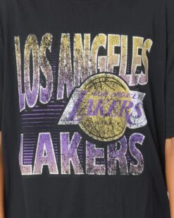 Mitchell & Ness Los Angeles Lakers Incline Stack Vintage T-Shirt Faded Black -Culture Kings Shop 02034567 YB554 womens 0030