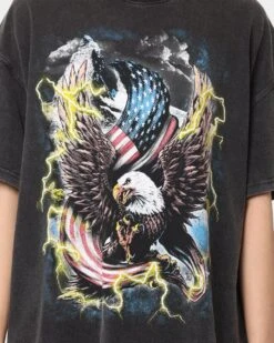 American Thrift American Lightning Vintage T-Shirt Black Wash 10 American Thrift American Lightning Vintage T-Shirt Black Wash -Culture Kings Shop 02034603 YB295 womens 0030