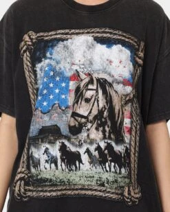 American Thrift Wild West Vintage T-Shirt Black Wash -Culture Kings Shop 02034606 YB295 womens 0030