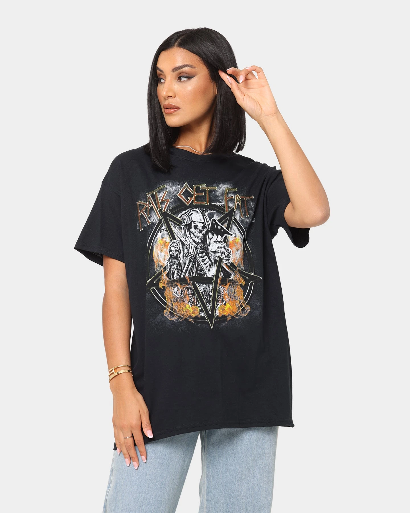 Rats Get Fat American Tour Vintage T-Shirt Black 3 Rats Get Fat American Tour Vintage T-Shirt Black