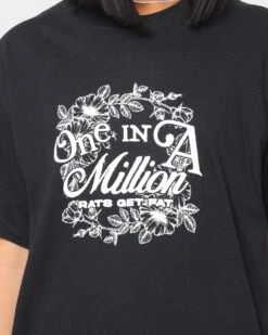 Rats Get Fat One In A Million T-Shirt Black -Culture Kings Shop 02034983 YB001 womens 0030