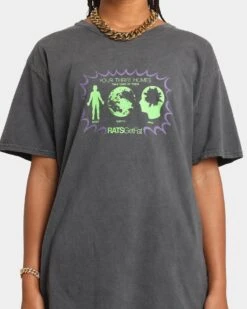 Rats Get Fat Three Homes Vintage T-Shirt Off Black 12 Rats Get Fat Three Homes Vintage T-Shirt Off Black -Culture Kings Shop 02034989 YO124 womens 0030