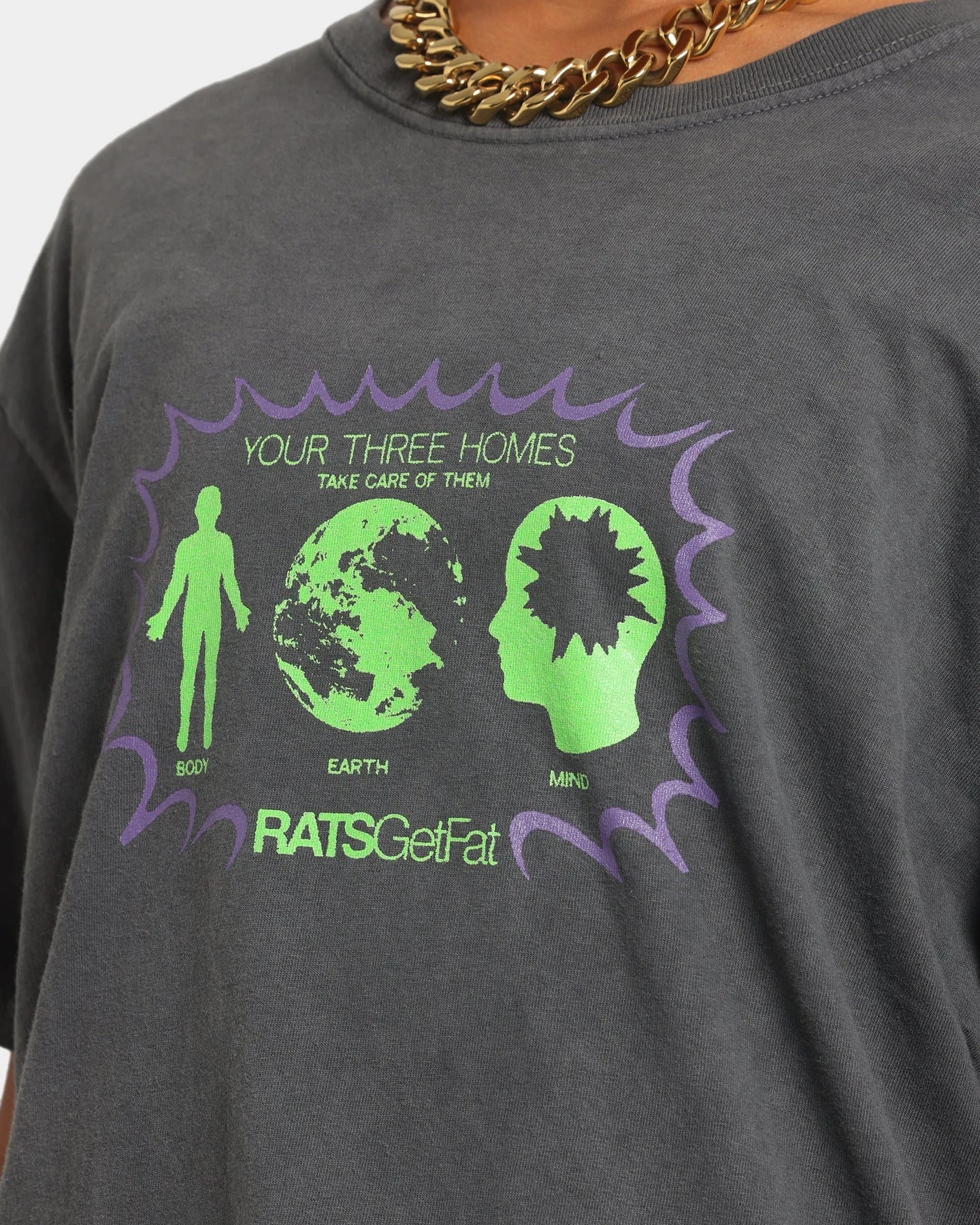 Rats Get Fat Three Homes Vintage T-Shirt Off Black 10 Rats Get Fat Three Homes Vintage T-Shirt Off Black - Image 8