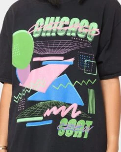 Goat Crew Retro Arcade Chicago Vintage T-Shirt Black Wash -Culture Kings Shop 02035383 YB295 womens 0030