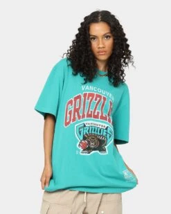Mitchell & Ness Vancouver Grizzlies XL Arch Vintage T-Shirt Faded Teal