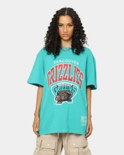 Mitchell & Ness Vancouver Grizzlies XL Arch Vintage T-Shirt Faded Teal -Culture Kings Shop 02035991 YF458 womens 0030