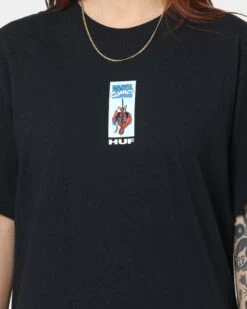 HUF X Marvel Spider-man T-Shirt Black 12 HUF X Marvel Spider-man T-Shirt Black -Culture Kings Shop 02036192 YB001 womens 0040