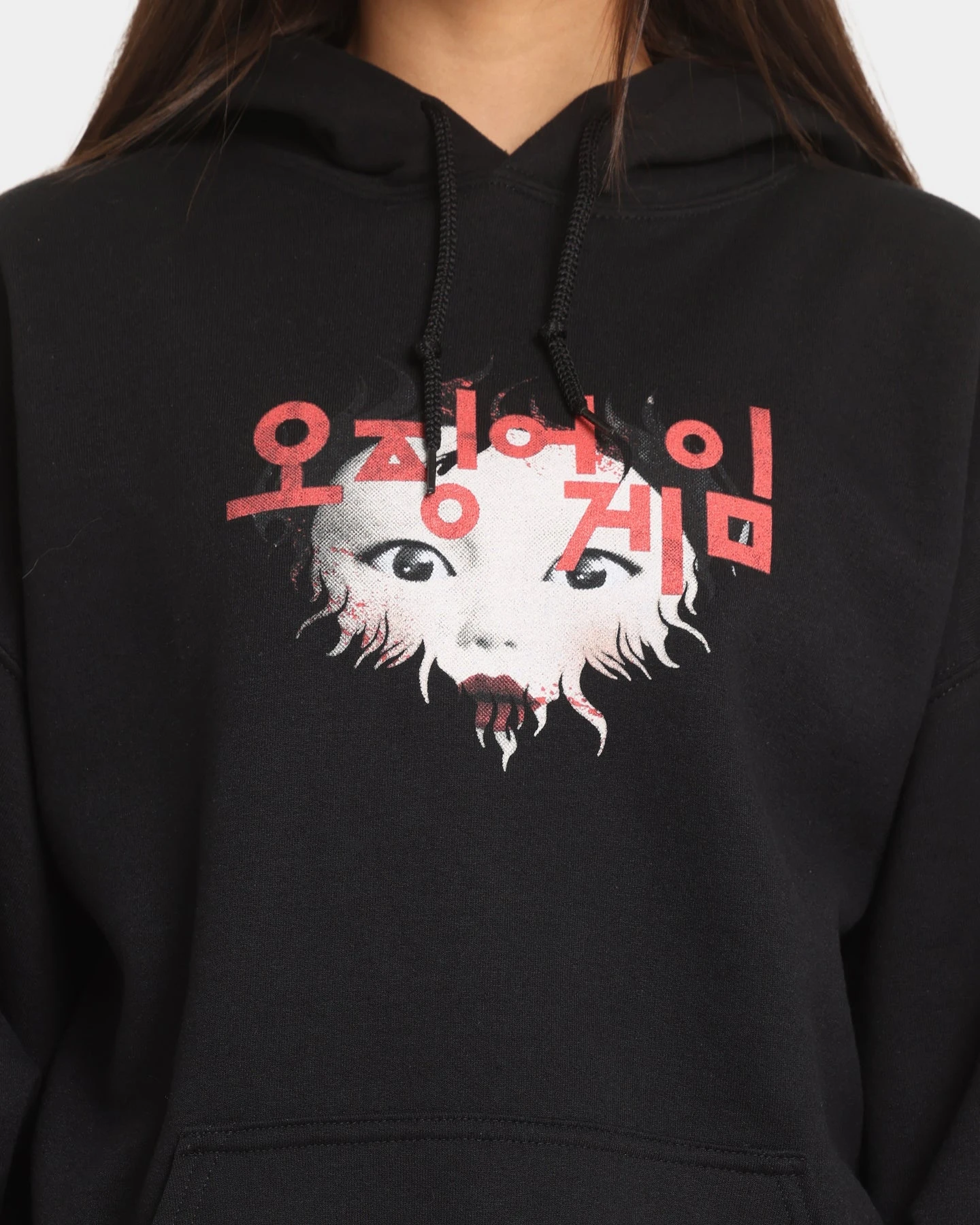 Goat Crew X Squid Game Doll Vintage Hoodie Black 5 Goat Crew X Squid Game Doll Vintage Hoodie Black - Image 3