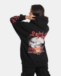Goat Crew X Squid Game Doll Vintage Hoodie Black 13 Goat Crew X Squid Game Doll Vintage Hoodie Black -Culture Kings Shop 02036321 YB295 womens 041