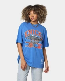 Mitchell & Ness New York Knicks Hoops Vintage T-Shirt Faded Blue