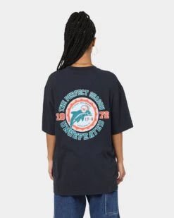 Mitchell & Ness Miami Dolphins Undefeated Vintage T-Shirt Faded Black -Culture Kings Shop 02036561 YB554 womens 0050