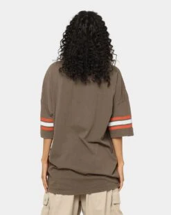 Majestic Athletic Cleveland Browns Vintage Sport Stripe Oversized T-Shirt Faded Brown -Culture Kings Shop 02036587 YF069 womens 0040