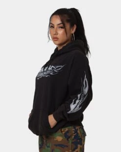 Rodman Brand Metal Logo Vintage Hoodie Black Wash -Culture Kings Shop 02036768 YB295 womens 0060