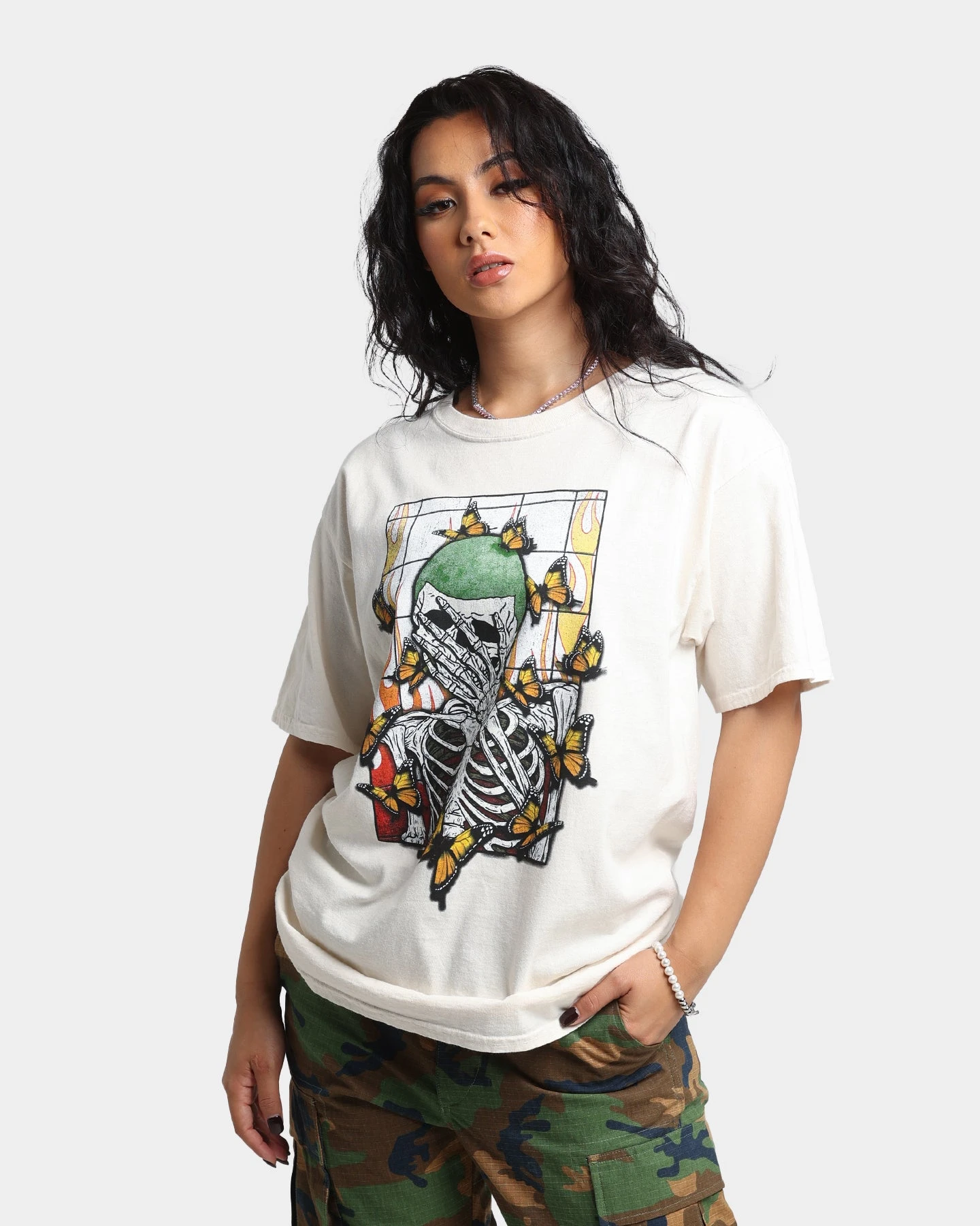 Goat Crew Green Skeleton Vintage T-Shirt Off White 3 Goat Crew Green Skeleton Vintage T-Shirt Off White