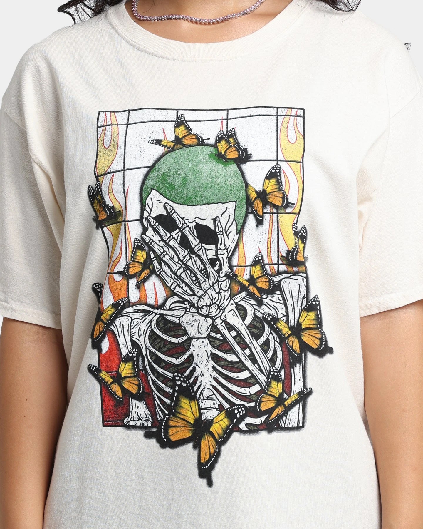 Goat Crew Green Skeleton Vintage T-Shirt Off White 5 Goat Crew Green Skeleton Vintage T-Shirt Off White - Image 3