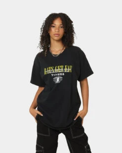 Rats Get Fat By Your Side Vintage T-Shirt Black Wash