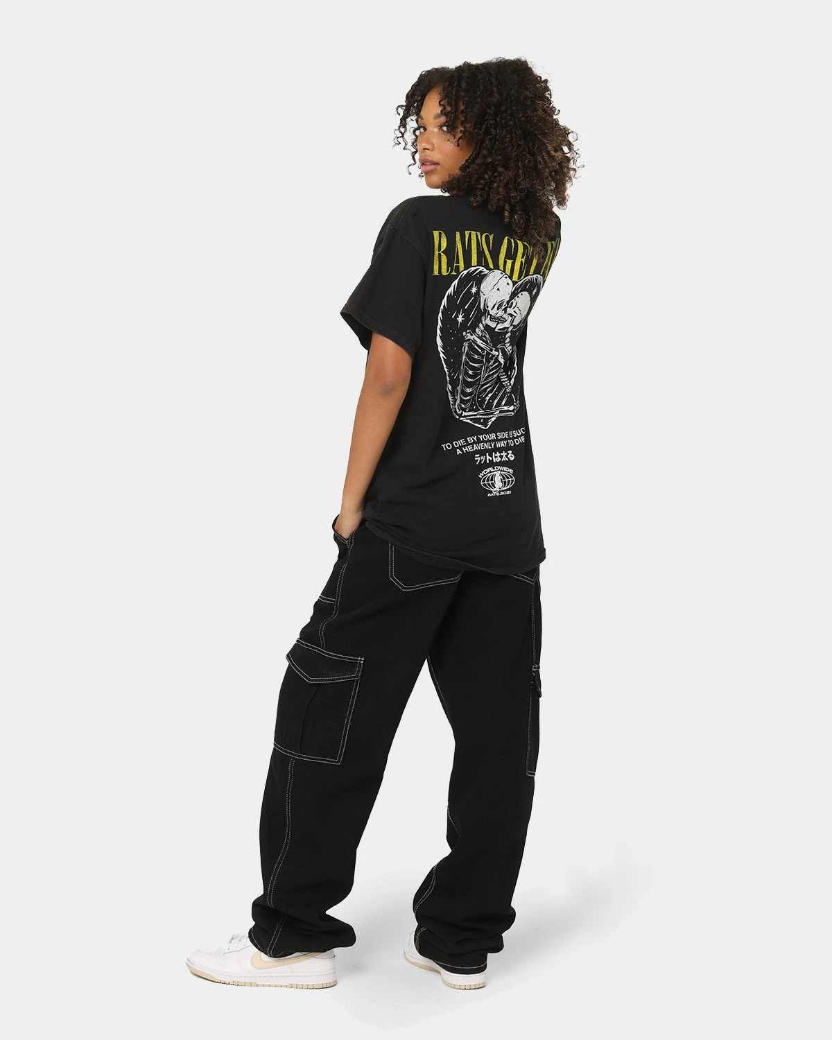 Rats Get Fat By Your Side Vintage T-Shirt Black Wash 4 Rats Get Fat By Your Side Vintage T-Shirt Black Wash - Image 2