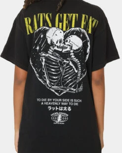 Rats Get Fat By Your Side Vintage T-Shirt Black Wash 13 Rats Get Fat By Your Side Vintage T-Shirt Black Wash -Culture Kings Shop 02037412 YB295 womens 040