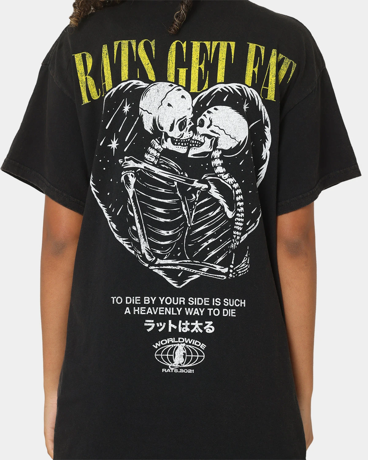 Rats Get Fat By Your Side Vintage T-Shirt Black Wash 6 Rats Get Fat By Your Side Vintage T-Shirt Black Wash - Image 4