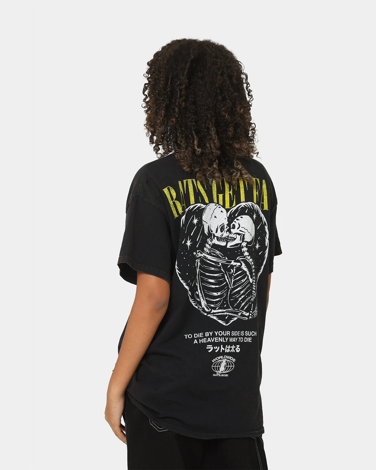 Rats Get Fat By Your Side Vintage T-Shirt Black Wash 9 Rats Get Fat By Your Side Vintage T-Shirt Black Wash - Image 7