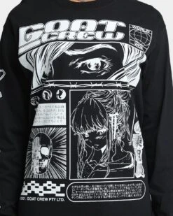 Goat Crew Harajuku Long Sleeve T-Shirt Black -Culture Kings Shop 02037415 YB001 womens 0030