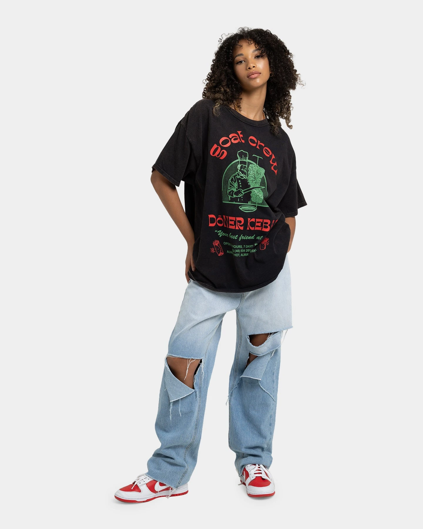 Goat Crew Kebab Shop Vintage T-Shirt Black Wash 4 Goat Crew Kebab Shop Vintage T-Shirt Black Wash - Image 2