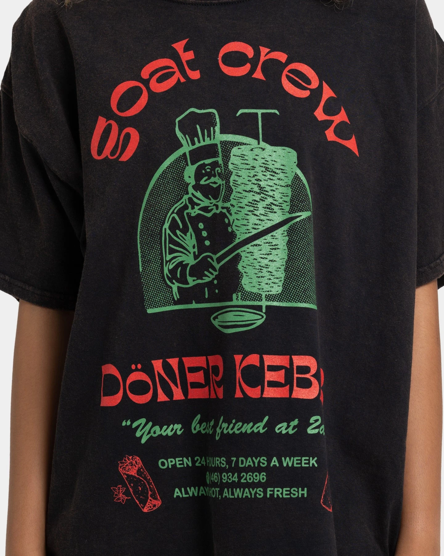 Goat Crew Kebab Shop Vintage T-Shirt Black Wash 5 Goat Crew Kebab Shop Vintage T-Shirt Black Wash - Image 3