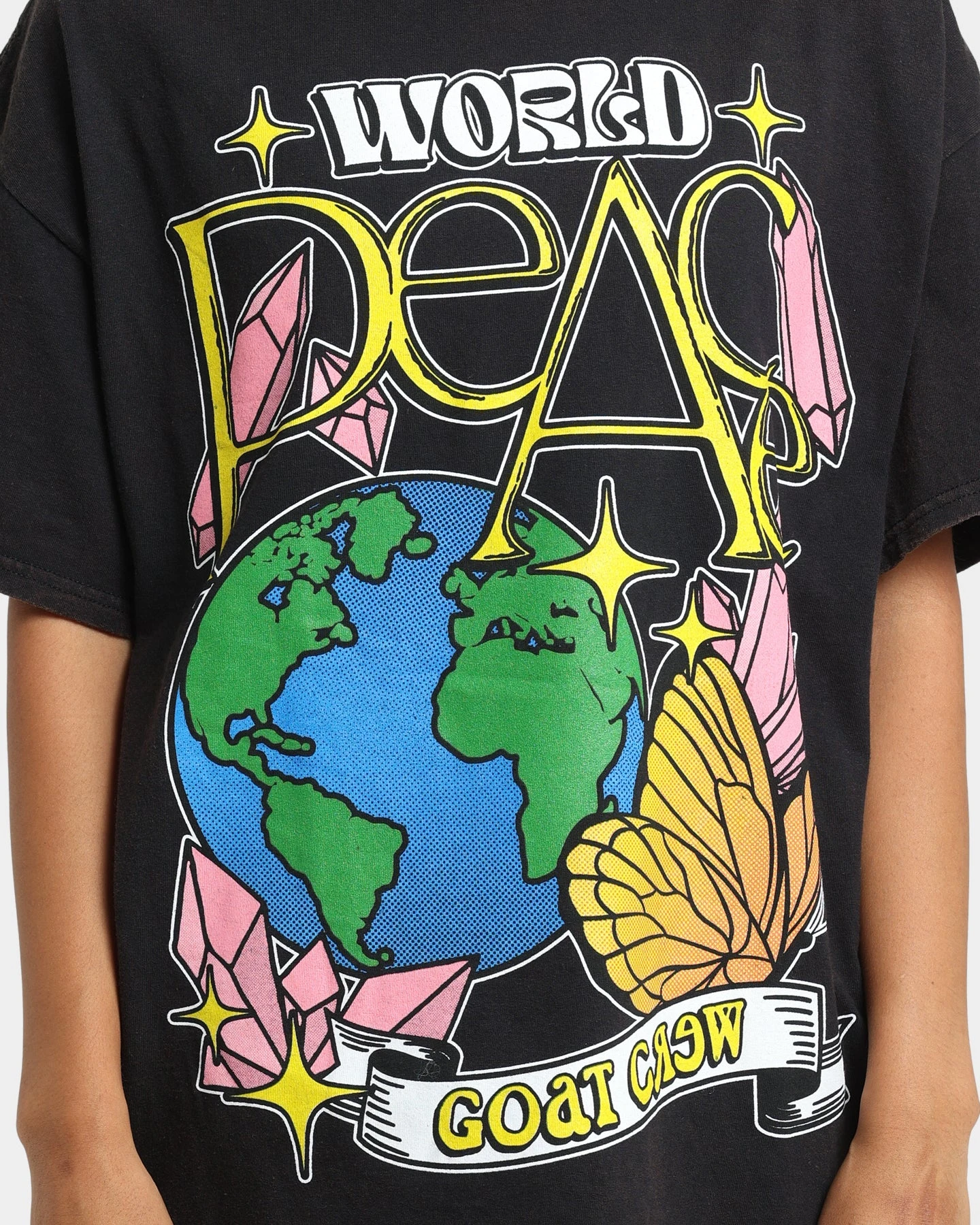 Goat Crew World Peace Vintage T-Shirt Black Wash 9 Goat Crew World Peace Vintage T-Shirt Black Wash - Image 7