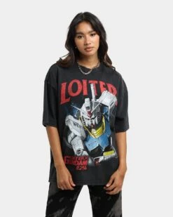 Loiter X Gundam Gundam Vintage T-Shirt Vintage Black -Culture Kings Shop 02037547 YV009 womens 0010
