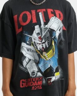 Loiter X Gundam Gundam Vintage T-Shirt Vintage Black -Culture Kings Shop 02037547 YV009 womens 0030