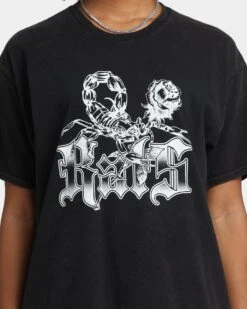 Rats Get Fat Scorpion T-Shirt Black Wash -Culture Kings Shop 02037569 YB295 womens 0030