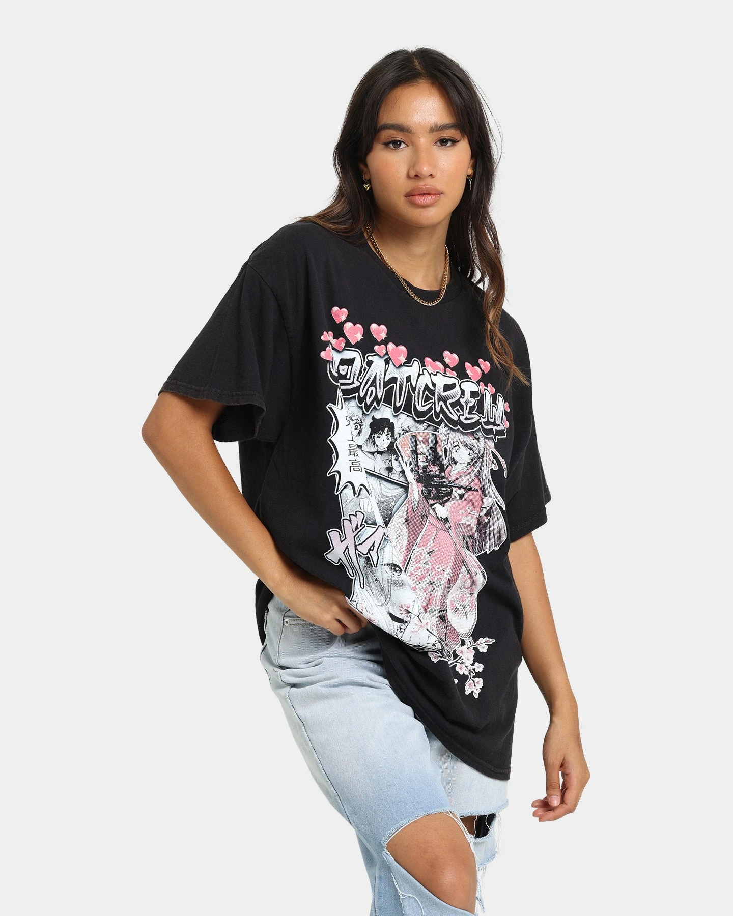 Goat Crew Shojo Manga T-Shirt Black Wash 3 Goat Crew Shojo Manga T-Shirt Black Wash
