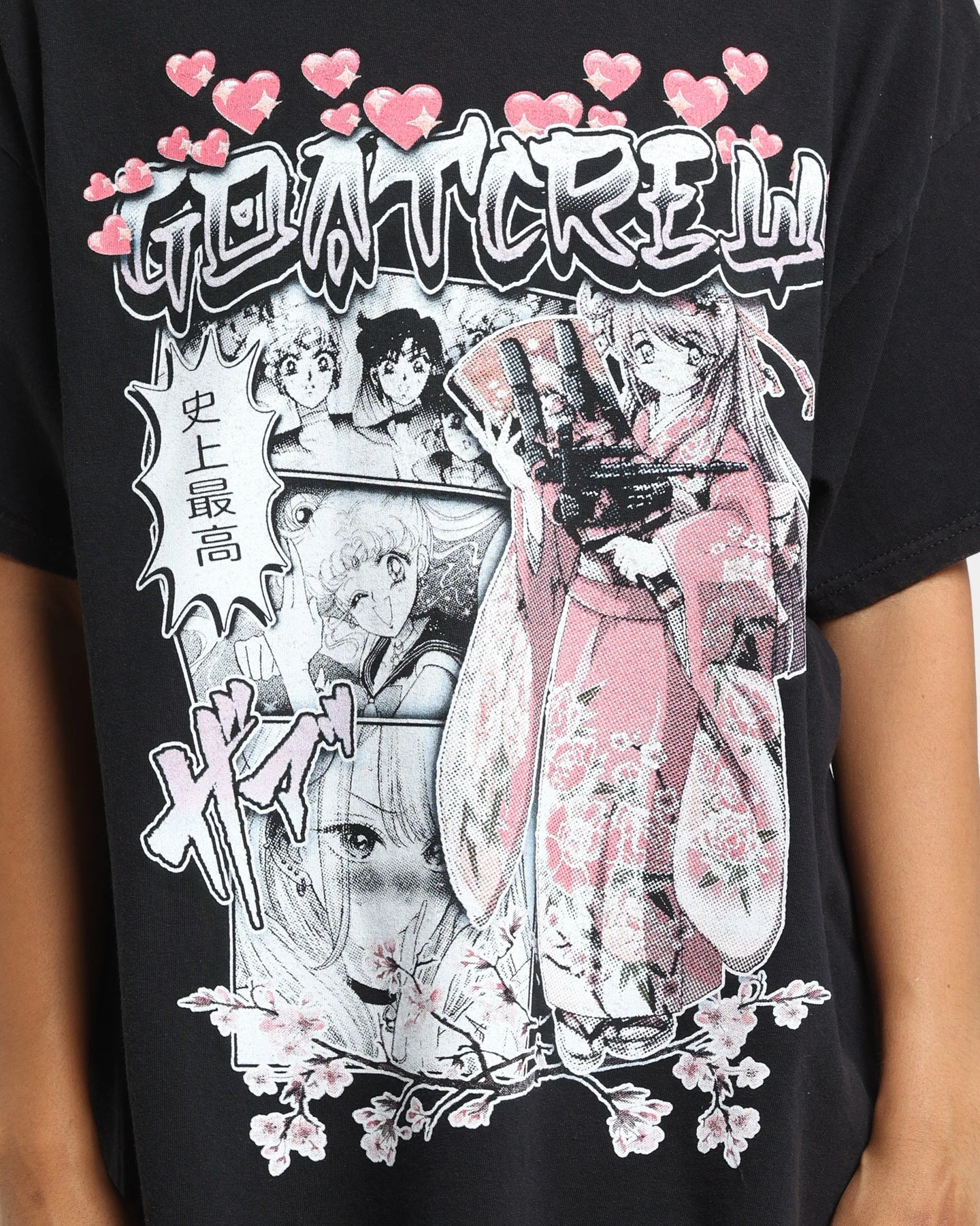 Goat Crew Shojo Manga T-Shirt Black Wash 5 Goat Crew Shojo Manga T-Shirt Black Wash - Image 3