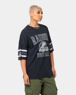 Majestic Athletic Las Vegas Raiders Stripe Vintage T-Shirt Faded Black -Culture Kings Shop 02038122 YB554 womens 0050