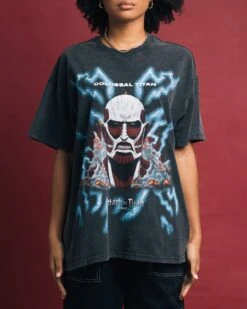 Goat Crew X Attack On Titan Colossal Titan Vintage T-Shirt Vintage Black -Culture Kings Shop 02038405 YV009 womens 030