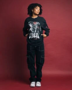 Goat Crew X Attack On Titan Eren Long Sleeve Vintage T-Shirt Black Wash 11 Goat Crew X Attack On Titan Eren Long Sleeve Vintage T-Shirt Black Wash -Culture Kings Shop 02038406 YB295 womens 020